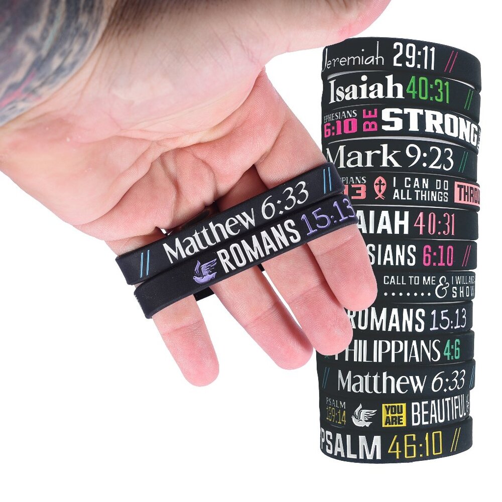 LOT OF 13 CHRISTIAN WRISTBAND FOR GUYS OR GIRLS RELIGIOUS BRACELET JEWELRY